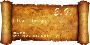 Elter Ibolya névjegykártya